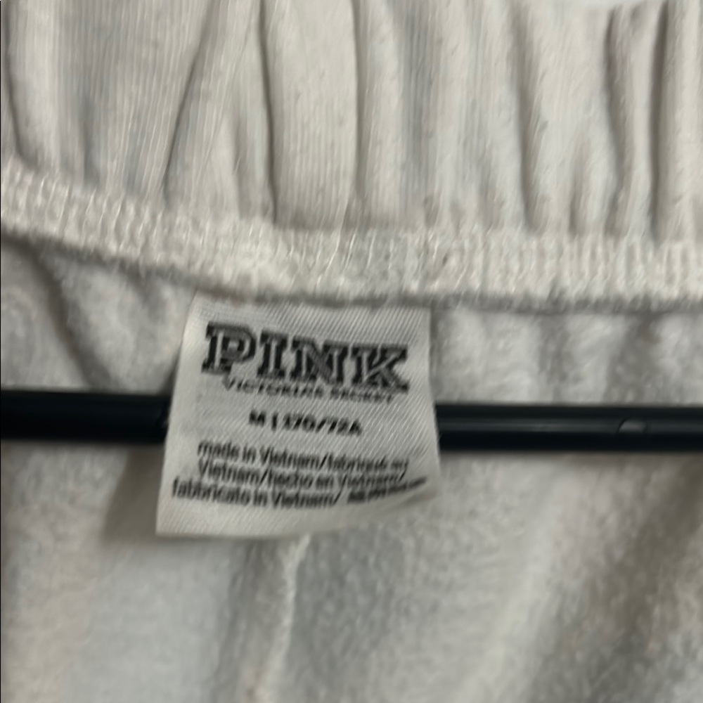 PINK Victoria's Secret White Athletic Shorts with Logo - Picture 2 of 2